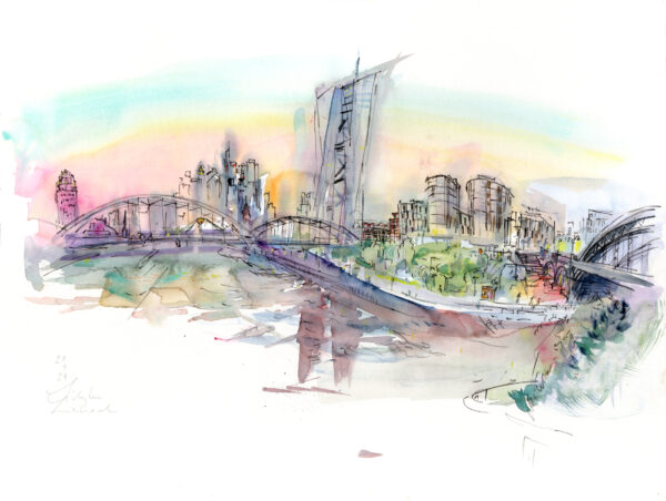 Skyline Frankfurt mit Kunstverein Montez - verkauft