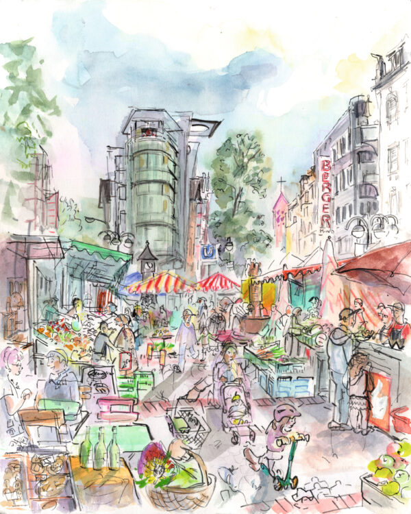 Bornheim Mitte Markt  - im Buch "Lieblingsorte Frankfurt"