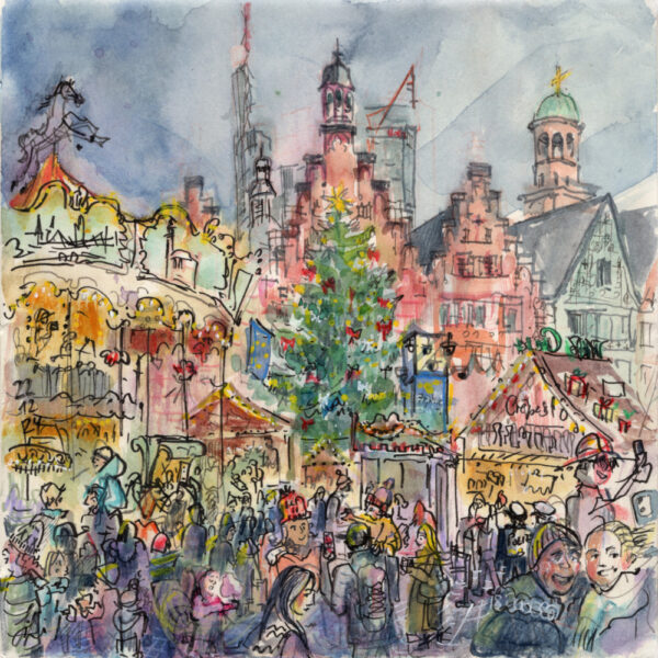 Weihnachtsmarkt mit Karussell und Römer (2024) - verkauft