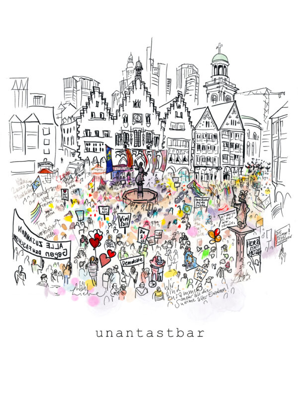 Römer-Demo "unantastbar" - Demokratie-Poster